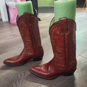 Vintage Wrangler Red Leather Cowboy boots size 6 women's